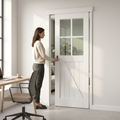 Premium Internal Barn-Style Pocket Door Set with 4 Clear Glass Panels for Modern Interiors