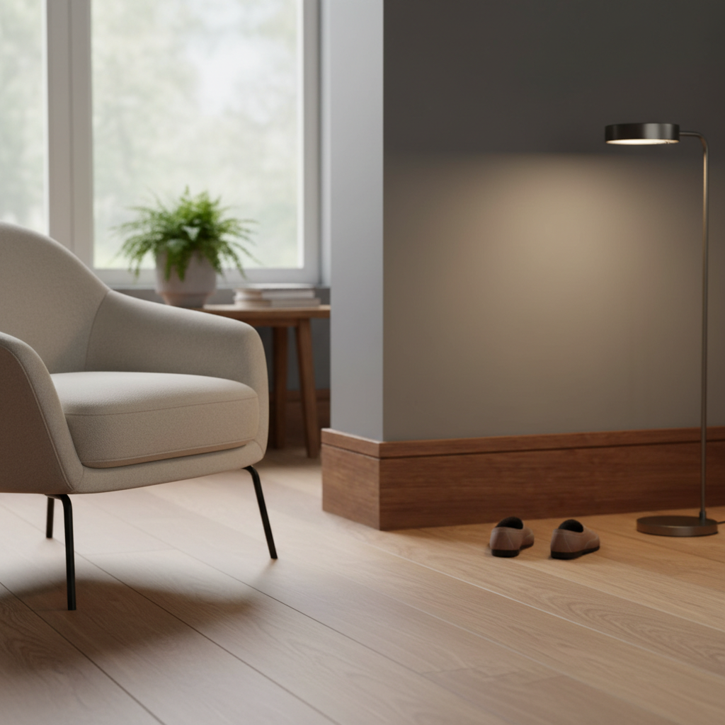 Premium Walnut Skirting Board in Shaker Style with Solid MDF Core and Real American Veneer - Fully Finished for Elegant Interiors