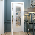 Premium Internal Primed Elegance Lancaster Clear Glass Door with Solid Engineered Core and Lifetime Guarantee
