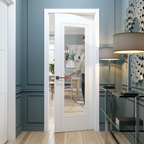 Premium Internal Primed Elegance Lancaster Clear Glass Door with Solid Engineered Core and Lifetime Guarantee