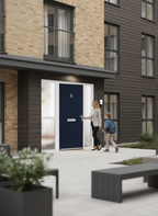 Premium Modern Flush External Fire Door Set with Sidelight - 30 Minute Fire Resistance and Versatile Colour Options