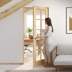 Premium Clear Pine Internal Unfinished Door with Clear Toughened Glass for Elegant Interior Design - Image 2