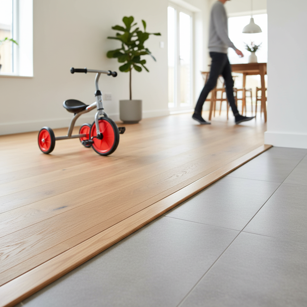 Premium 900mm Satin Lacquered Flat Connecting Profile Door Bar for Floor Transitions - Image 2