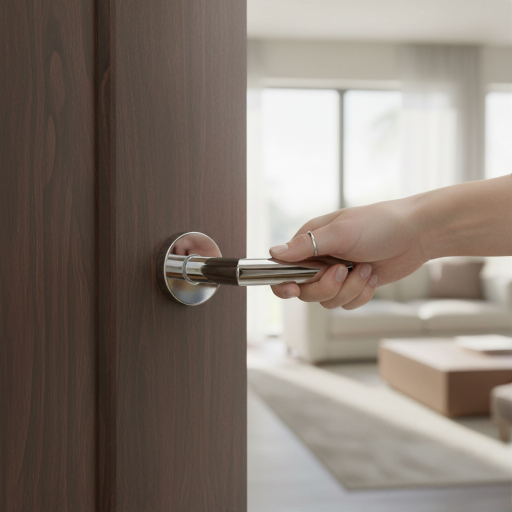 Premium Round Lever Door Handle Set in Polished Chrome Finish - Stylish and Durable Design for Internal Doors - Image 2