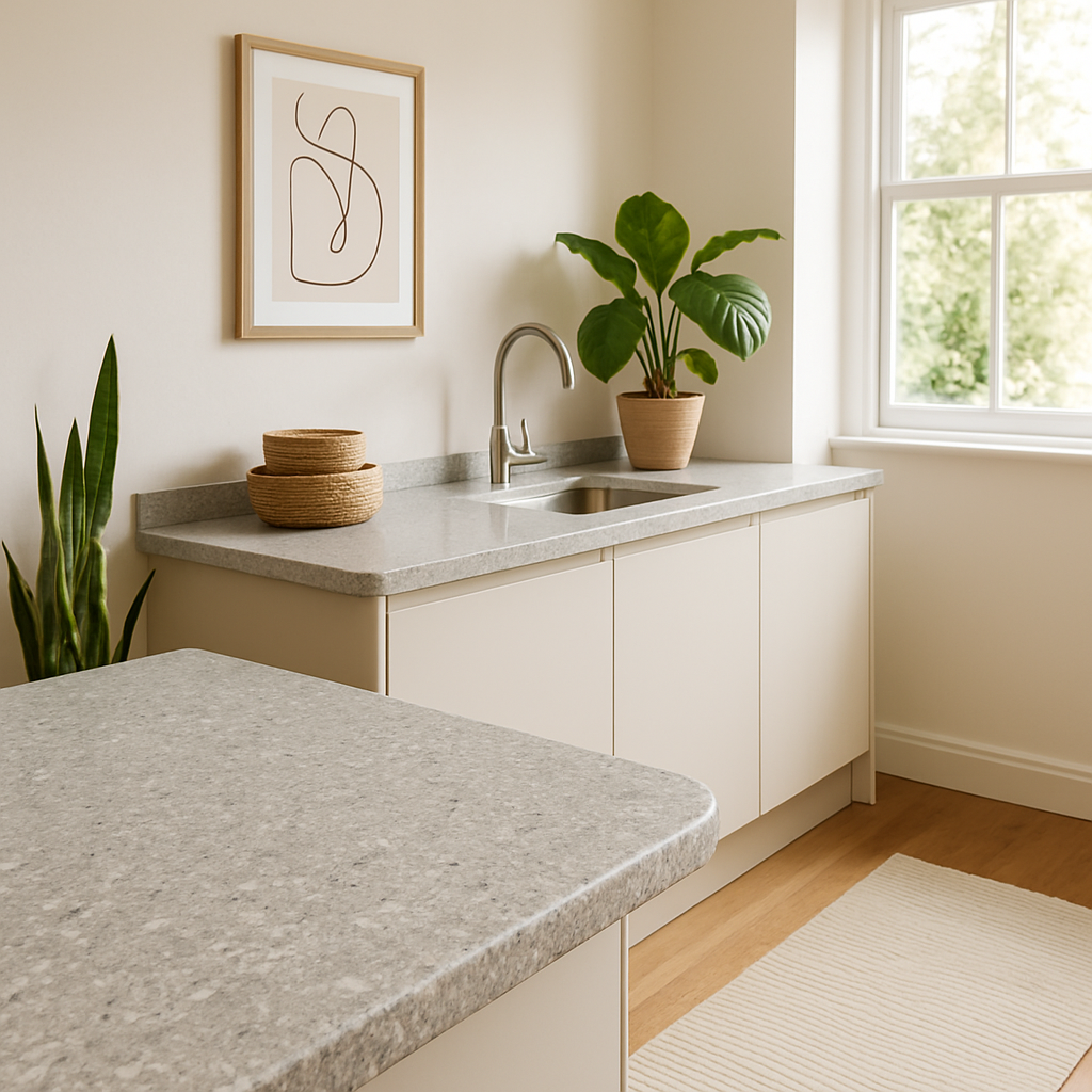 Rounded Edge Laminate Worktop 3000mm x 600mm x 38mm in Various Finishes