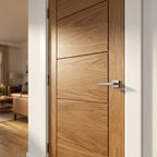 Internal Oak Door Unfinished Parma 5 Panel Solid Engineered Core - detail view