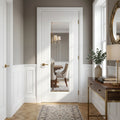 Internal White Door, Primed Finish, Elegance Lancaster Design, 1 Light Clear Glass