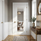 Internal White Door, Primed Finish, Elegance Lancaster Design, 1 Light Clear Glass