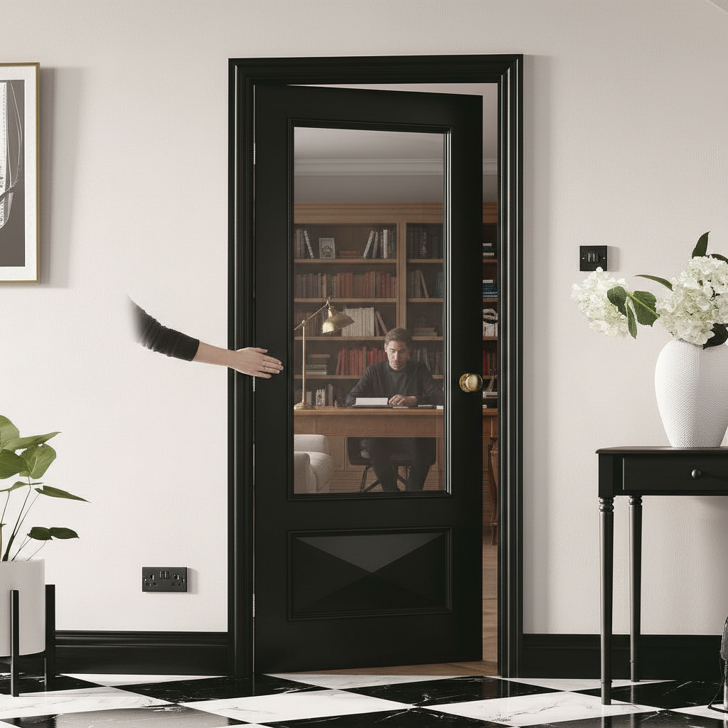 Premium Clear Glazed Internal Door with Engineered Construction and Toughened Safety Glass for Superior Performance