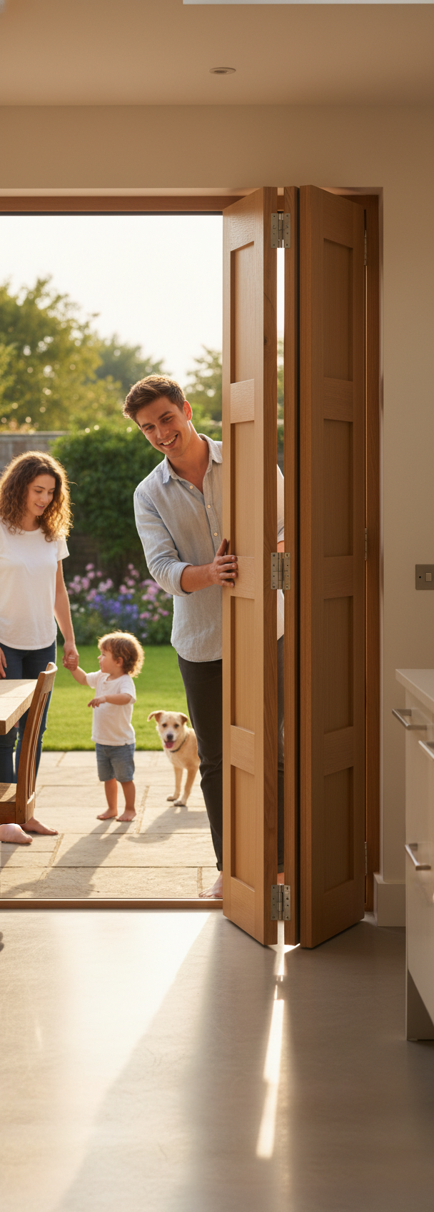 Premium Bifold Door with Engineered Semi-Solid Core Construction, Quick Installation, and Customizable Finish Options