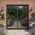 External Sliding Patio Door in Matt Black Aluminium with Clear Glass
