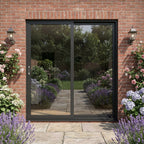 External Sliding Patio Door in Matt Black Aluminium with Clear Glass