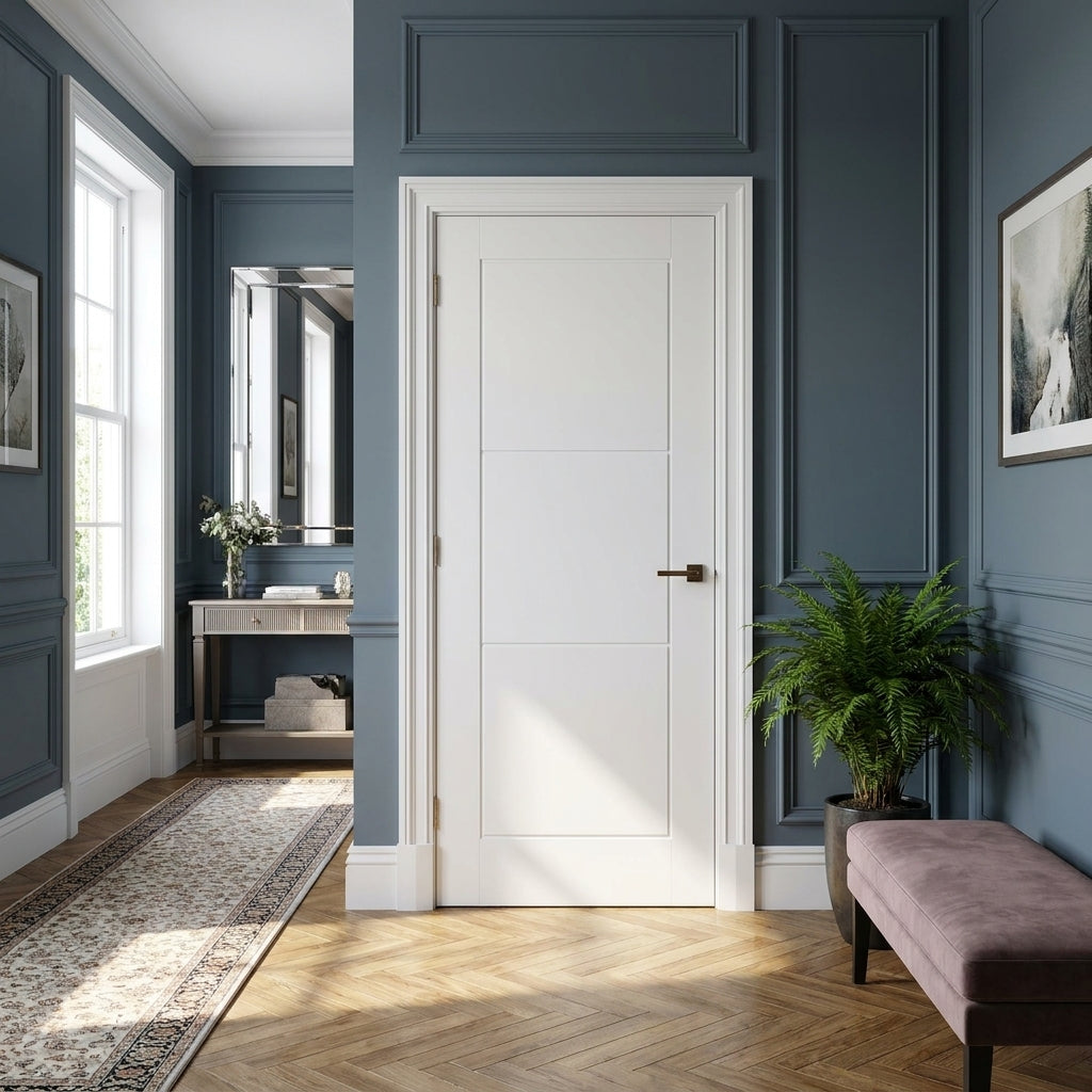 Internal White Door, Primed Finish, Made-to-Measure, 3 Panel Design