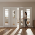 Premium Internal Room Divider Set with Clear Glass Panels and Pre-Primed Frame for Easy Installation and Customization