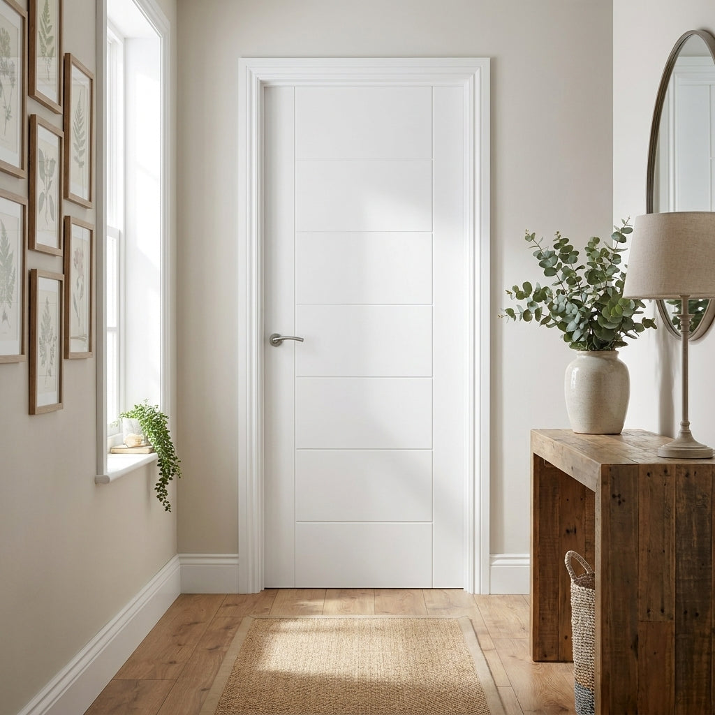 Internal Primed White Pedrena Door with Semi-Solid Core