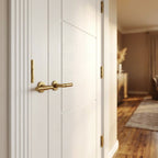 Internal 3 Panel White Primed Door Pair, Semi-Solid Core, 121432 - detail view