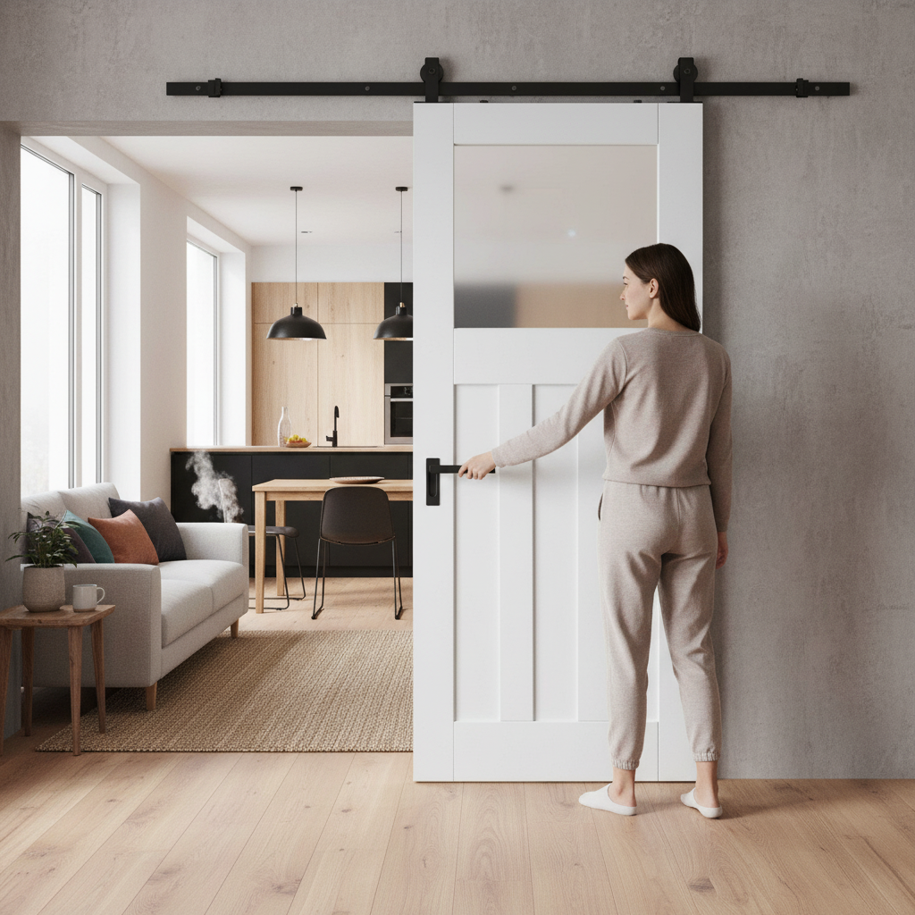 Premium Internal Sliding Door Set with Obscure Glass - 1930's Design, Versatile Panels, and Easy Installation - Image 2