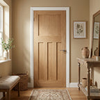 Internal Oak Fire Door FD30 Rating Unfinished Made-to-Measure 1930s Style