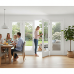 Premium Clear Glazed French Doors with Demi Panels for Custom Room Dividers - Various Size Options Available