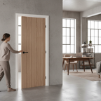 Premium Internal Oak Fire Door with Solid Core and 30 Minute Fire Rating, Unfinished Crown Cut Veneer Design