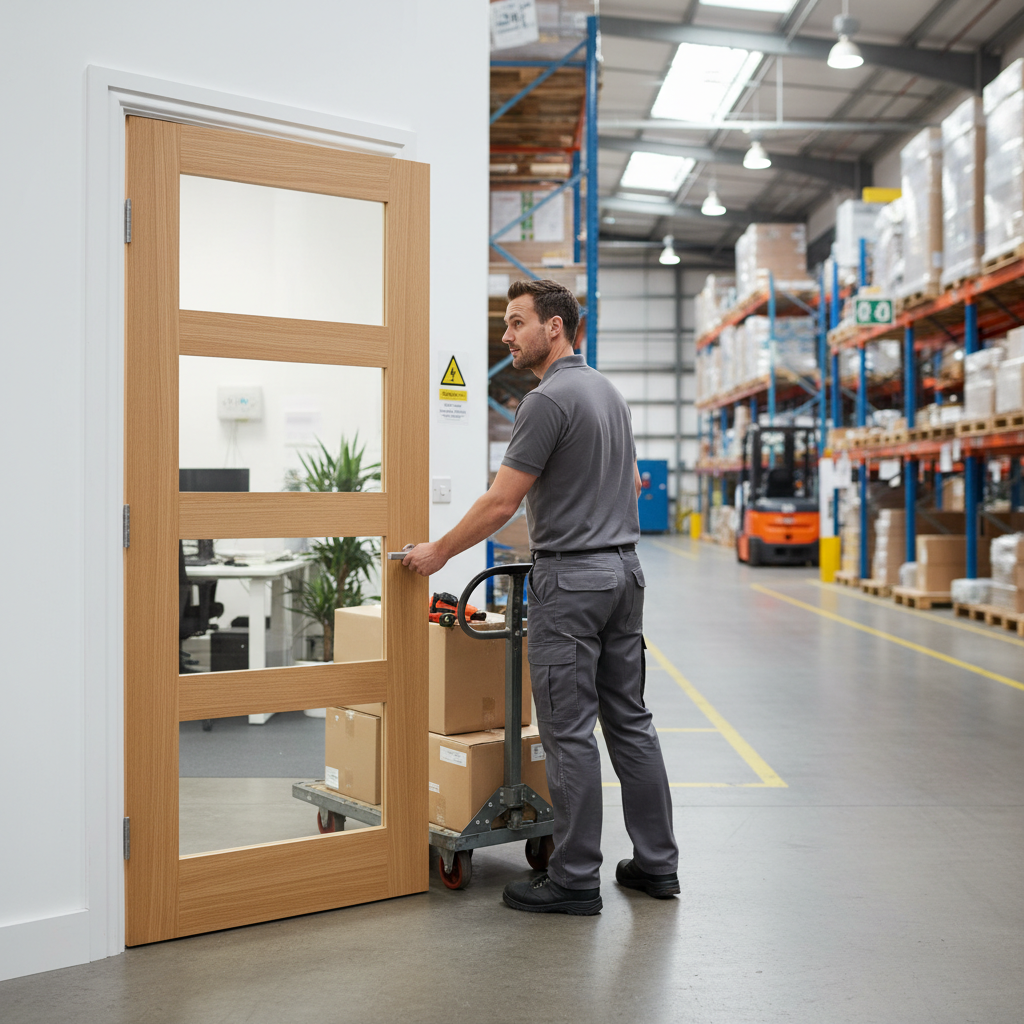 Premium Contemporary 4L Clear Glazed Oak Door - Fully Finished with Safety Glass for Modern Interiors