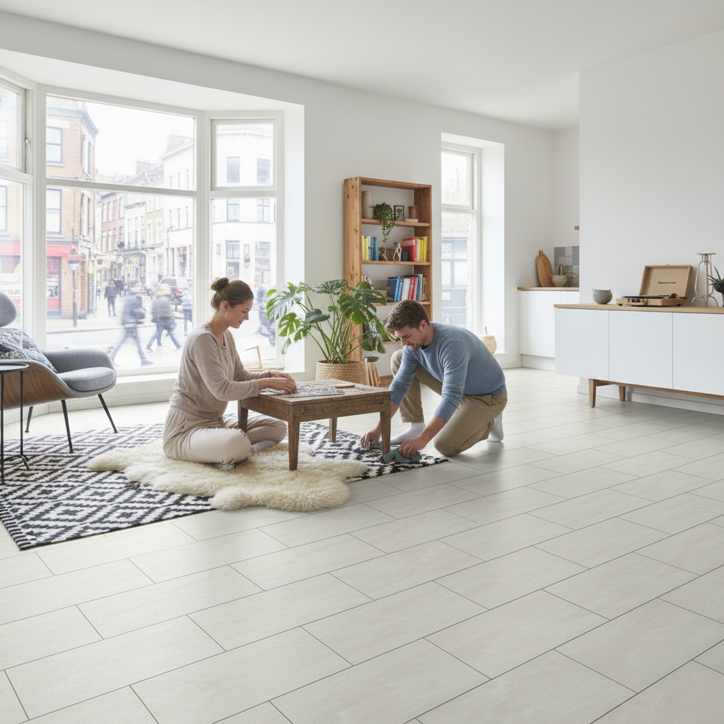 Premium 8mm Moisture Resistant Laminate Flooring with Aquastop and Anti-Bacterial Coating for High Traffic Areas