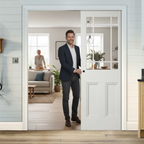 Premium White Downham 9L Double Pocket Door Set with Galvanised Steel Frame and Adjustable Jambs