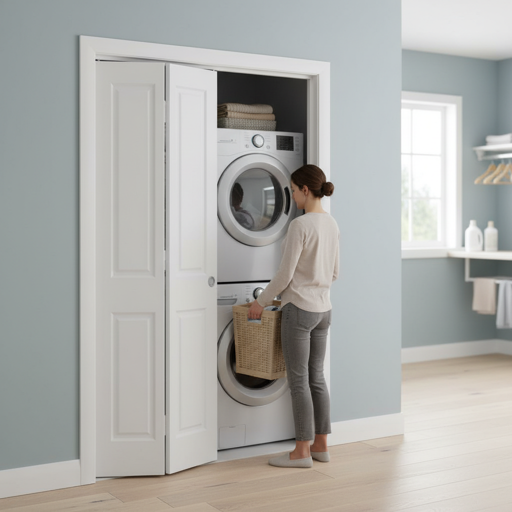 Premium 4 Panel Bifold Door - White Moulded, Ready Primed for Easy Decoration with Complete Track Included