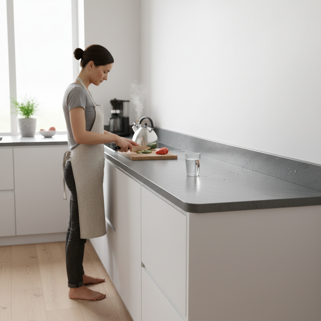 Premium Rounded Edge Upstand 3000mm - Elegant Silver Granite Laminate for Modern Kitchens - Image 2