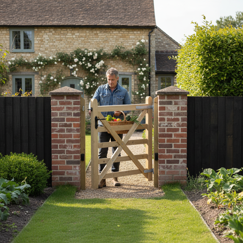 Premium External Solid Pine Unfinished Framed Ledged and Braced Gate for Durable Outdoor Use - Image 2