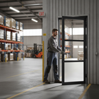 Premium Custom Made Industrial Style 3L Fire Door with 30-Minute Fire Rating and Clear Glass