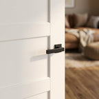 Internal White Flat Shaker 4 Panel Door Primed Finish - detail view