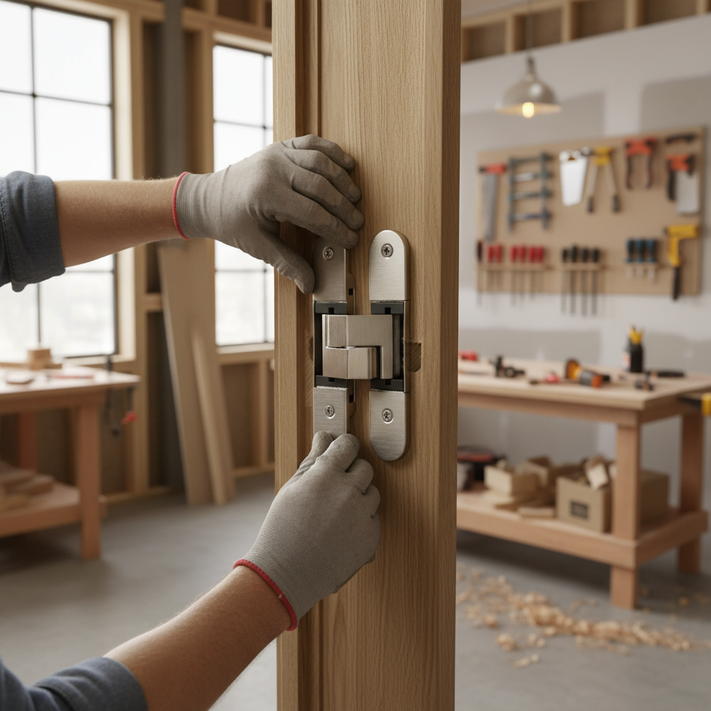 Premium Satin Nickel Concealed Hinge - Stylish Finish with Durable Construction for Doors, 115mm Height