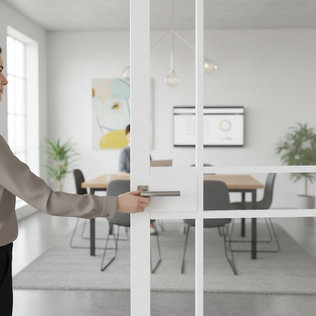 Premium Custom Made Industrial Style Door with Clear Glazing and Solid Core Design for Modern Interiors