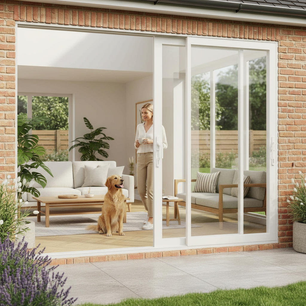 Premium High-Performance 6ft Sliding Doors with Double Glazing and Multi-Point Lock System