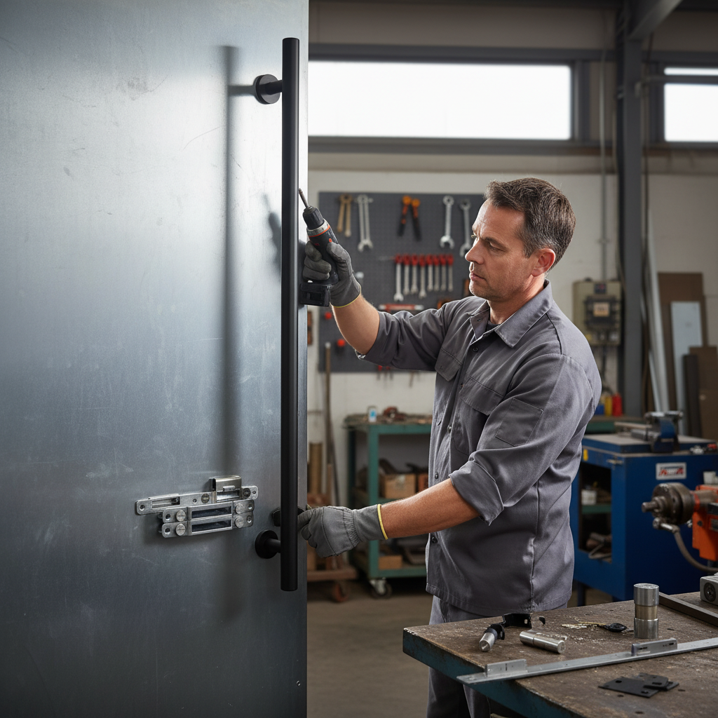 Premium Circular Autolock External Pull Handle Set - 1200mm Length in Matt Black Finish for Enhanced Security and Style