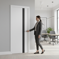 Premium Internal Fully Finished FD30 Fire Door with Dark Grey Insert for Modern Interiors