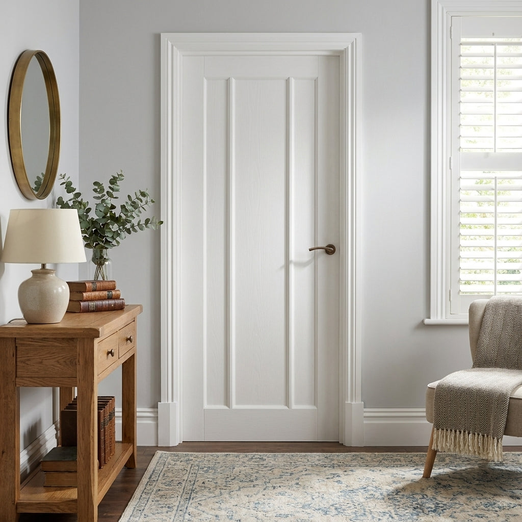 Internal White Fire Door, Primed Finish, 3 Panel Design, FD30 Rated