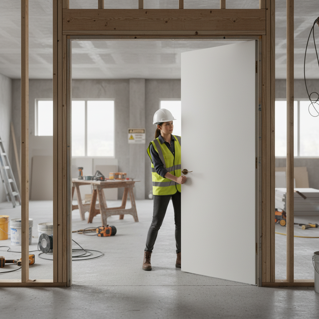 Premium Custom Made Primed White Fire Rated Door Pair - FD30 Certified with Sleek Flush Design and Smooth Finish