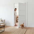 Premium Modern White Primed 4 Panel Internal Door with Minimalist Design and Fire Door Options