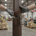 Premium Fire Door Handle Set with Black Nickel Lever on Backplate for Enhanced Safety and Modern Aesthetics
