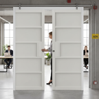 Premium Industrial Style Double Pocket Door Set with Galvanised Steel Frame and Adjustable Door Jambs for Modern Spaces