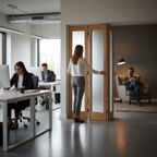Premium Custom Made Oak Bifold Door with Frosted Glass Panels for Privacy and Natural Light