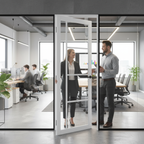 Premium Custom Made White Tinted Glazed Industrial Style Door with Solid Core and 10-Year Warranty