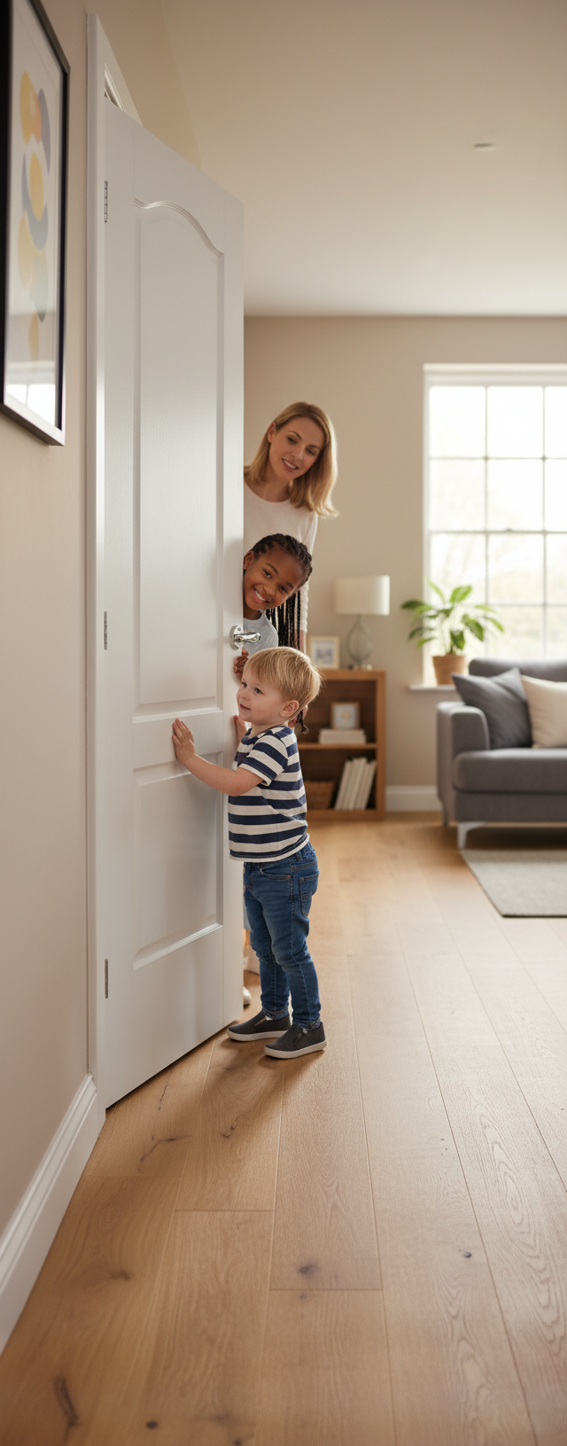 Premium Solid White Internal Door with Engineered Core, Curved Raised Panels and Trimmable Edges - Ideal for Traditional Homes