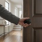 Premium Round Reeded Mortice Door Knob with 50mm Round Rose in Matt Black Finish for Traditional Style - Image 2