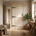 Internal Solid Scandinavian Pine Door Unfinished 3 Ledge V Groove