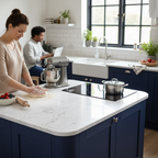Premium Rounded Edge Laminate Worktop - Calacutta Marble Effect 3000mm x 600mm x 38mm for Luxurious Kitchen Design - Image 2