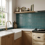 Linear Smooth Green Gloss Porcelain Wall Tile 315 x 296mm 0.93m² Coverage