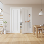 Premium Internal White Primed 3 Panel Pair Door Set – Modern Design with 35mm Thickness for Elegant Interiors - Image 2